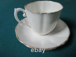 Royal Albert MID Century 3 Cups And Saucers England White Gold Rim Original