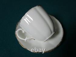 Royal Albert MID Century 3 Cups And Saucers England White Gold Rim Original