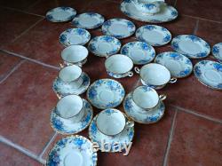 Royal Albert Moonlight Rose Tea Set 26 Piece Bone China Platter Cups Bowls