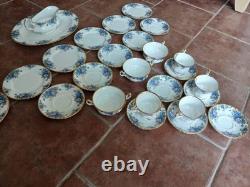 Royal Albert Moonlight Rose Tea Set 26 Piece Bone China Platter Cups Bowls