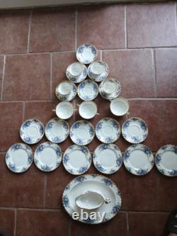 Royal Albert Moonlight Rose Tea Set 26 Piece Bone China Platter Cups Bowls