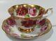 Royal Albert Old English Rose Cup & Saucer Treasure Chest Series Heavy Gold Gild