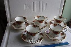 Royal Albert Old Country Roses Breakfast Cups and Saucers Date Mark 1962
