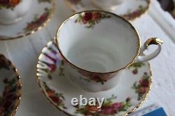 Royal Albert Old Country Roses Breakfast Cups and Saucers Date Mark 1962