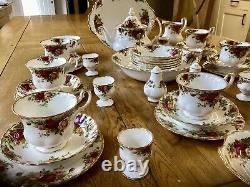 Royal Albert Old Country Roses Breakfast Set 1962 Mark Teapot Cups & Saucers Etc