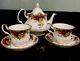 Royal Albert Old Country Roses Tea For Twolage Teapot +2 Tea Cups+2 Saucers/new
