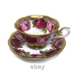 Royal Albert Old English Rose Treasure Chest Series Cup/saucer Heavy Gold