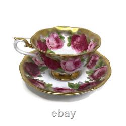Royal Albert Old English Rose Treasure Chest Series Cup/saucer Heavy Gold