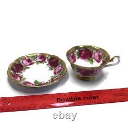 Royal Albert Old English Rose Treasure Chest Series Cup/saucer Heavy Gold