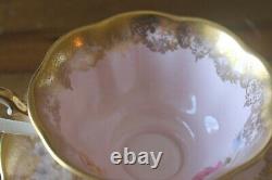Royal Albert Portrait Series Pink Gold Roses Teacup Tea Cup Saucer