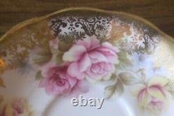 Royal Albert Portrait Series Pink Gold Roses Teacup Tea Cup Saucer