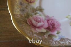 Royal Albert Portrait Series Pink Gold Roses Teacup Tea Cup Saucer