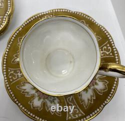 Royal Albert ROYALTY Gold Set of 4 Cups Saucers +4 Sm Dessert Or Bread Plates