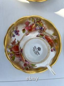 Royal Albert orchard fruit tea cup and saucer set with Avon shape and heavy gold