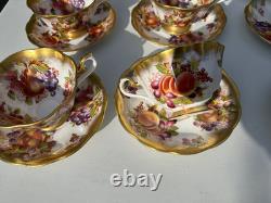 Royal Albert orchard fruit tea cup and saucer set with Avon shape and heavy gold