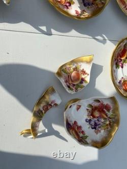 Royal Albert orchard fruit tea cup and saucer set with Avon shape and heavy gold
