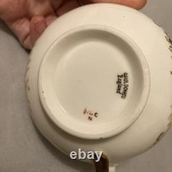 Royal Cauldon England Cobalt & Gold Bone China Painted Tea Cup & Saucer