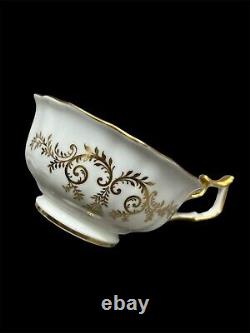 Royal Cauldon England Tea Cup & Saucer Gold Gilt Porcelain Rose Garland
