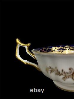 Royal Cauldon England Tea Cup & Saucer Gold Gilt Porcelain Rose Garland