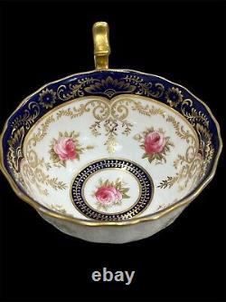 Royal Cauldon England Tea Cup & Saucer Gold Gilt Porcelain Rose Garland
