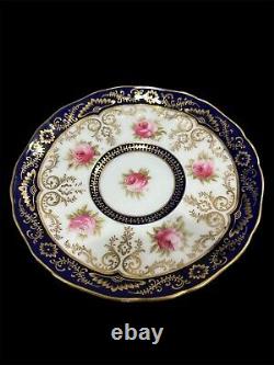 Royal Cauldon England Tea Cup & Saucer Gold Gilt Porcelain Rose Garland