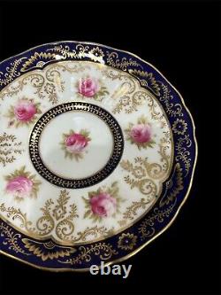 Royal Cauldon England Tea Cup & Saucer Gold Gilt Porcelain Rose Garland