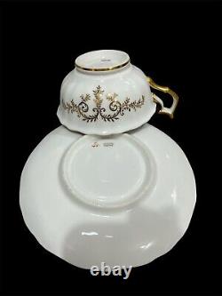 Royal Cauldon England Tea Cup & Saucer Gold Gilt Porcelain Rose Garland
