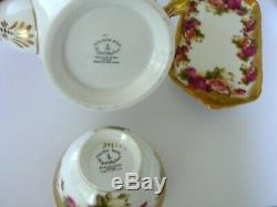 Royal Chelsea GOLDEN ROSE Coffee/Tea Set Teapot Cups & Saucers