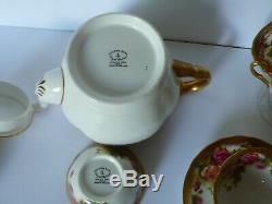 Royal Chelsea GOLDEN ROSE Tea Set / Teapot Cups & Saucers Tray