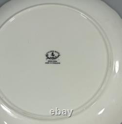 Royal Chelsea Golden Rose Footed Cups & Saucers Set of 4 Heavy Gold UA1