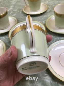 Royal Copenhagen Dagmar Coffee Cup Saucers Gold Trim Set Of 5 & 3 Saucers