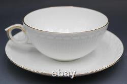 Royal Copenhagen Gold Fan #1275 Pattern Set of 4 Teacups & Saucers