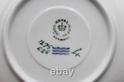 Royal Copenhagen Gold Fan #1275 Pattern Set of 4 Teacups & Saucers