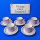 Royal Copenhagen Ordrup 5 X Lilac Espresso / Mocha Cups & Saucers 1950s Exc