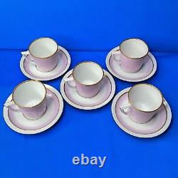 Royal Copenhagen ORDRUP 5 x Lilac ESPRESSO / MOCHA CUPS & SAUCERS 1950s EXC