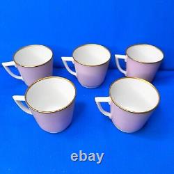 Royal Copenhagen ORDRUP 5 x Lilac ESPRESSO / MOCHA CUPS & SAUCERS 1950s EXC