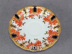 Royal Crown Derby 3411 Orange Floral Cobalt & Gold Tea Cup & Saucer Circa 1897