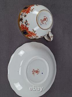 Royal Crown Derby 3411 Orange Floral Cobalt & Gold Tea Cup & Saucer Circa 1897