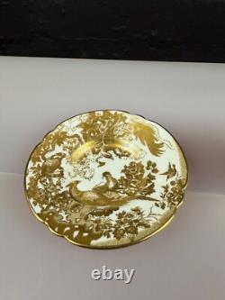 Royal Crown Derby Gold Aves A. 1235 Fluted Coffee Cup and Saucer 3 Sets Available