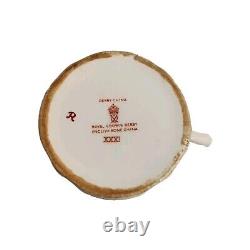 Royal Crown Derby Gold Aves Demitasse Coffee Cup & Saucer Set Of 5