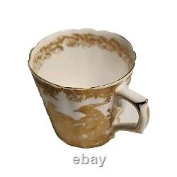Royal Crown Derby Gold Aves Demitasse Coffee Cup & Saucer Set Of 5