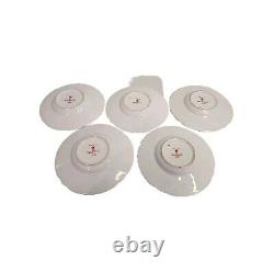 Royal Crown Derby Gold Aves Demitasse Coffee Cup & Saucer Set Of 5