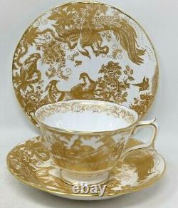 Royal Crown Derby Gold Aves Tea Trio Tea Cup Saucer And Side Plate 2nd Quality
