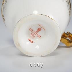 Royal Crown Derby Grape Vine Gold Cream Footed 4 Teacups 6 Saucers #839130 Set