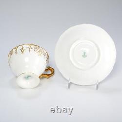 Royal Crown Derby Grape Vine Gold Cream Footed 6 Teacups 6 Saucers #839130 Set A