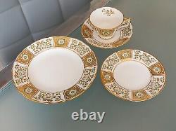 Royal Crown Derby Green Derby Panel Trio Cup/Saucer/Plate & 8.5 Salad Plate