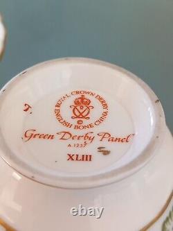 Royal Crown Derby Green Derby Panel Trio Cup/Saucer/Plate & 8.5 Salad Plate