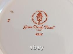 Royal Crown Derby Green Derby Panel Trio Cup/Saucer/Plate & 8.5 Salad Plate
