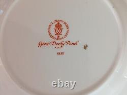 Royal Crown Derby Green Derby Panel Trio Cup/Saucer/Plate & 8.5 Salad Plate