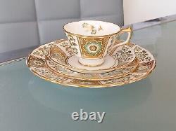 Royal Crown Derby Green Derby Panel Trio Cup/Saucer/Plate & 8.5 Salad Plate